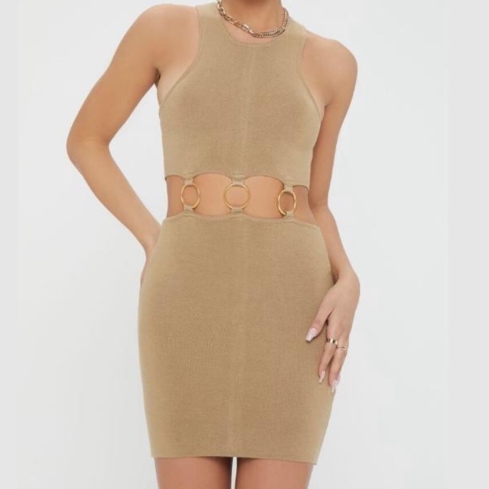 NWOTS Forever 21 Tan O- Ring Sweater Dress Size Small